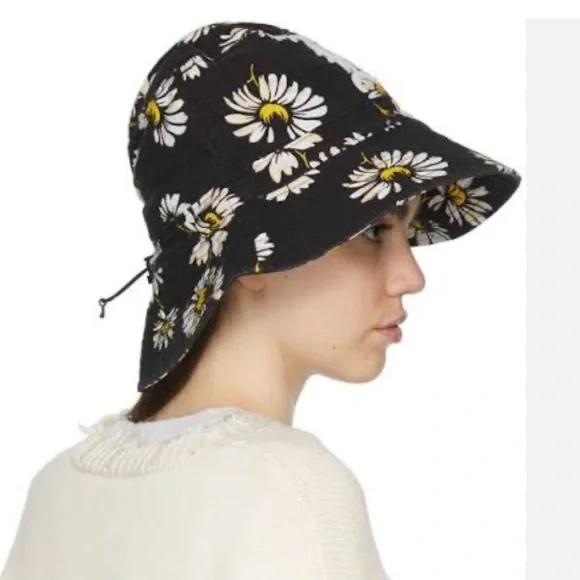 R13 Oversized Daisy Print Bucket Hat - Picture 2 of 8